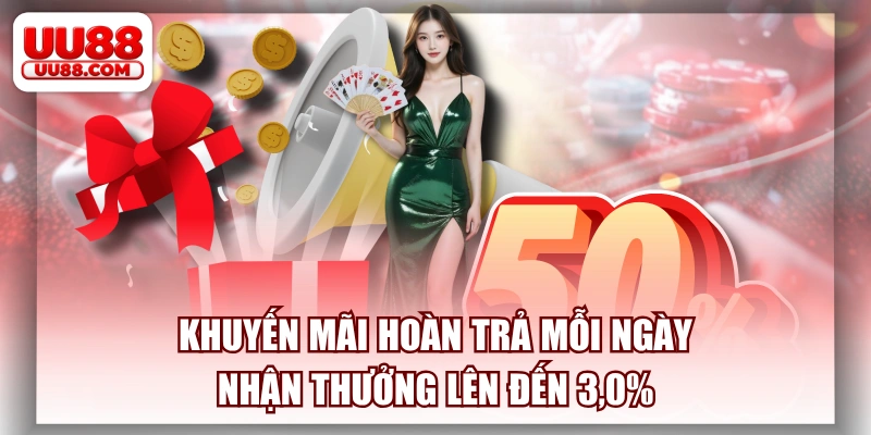 Khuyến Mãi Hoàn Trả Mỗi Ngày Nhận Thưởng Lên Đến 3,0%